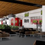 Bryant-Denny Stadium Renovation and Addition architectural rendering 3886 - TERRACE CLUB VIEW