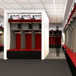 Aquatic Center Renovation architectural rendering Team Locker Room