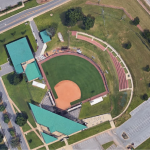 John and Ann Rhoads Softball Stadium Renovation architectural rendering vantage points